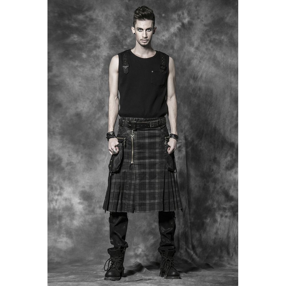 Punk Rave - Berserk Kilt - Grau/Braun